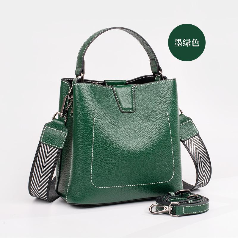 Fashion Large Capacity Real Cowhide Shoulder Bag Women's Exquisite Cross-body Bag Bucket Bag