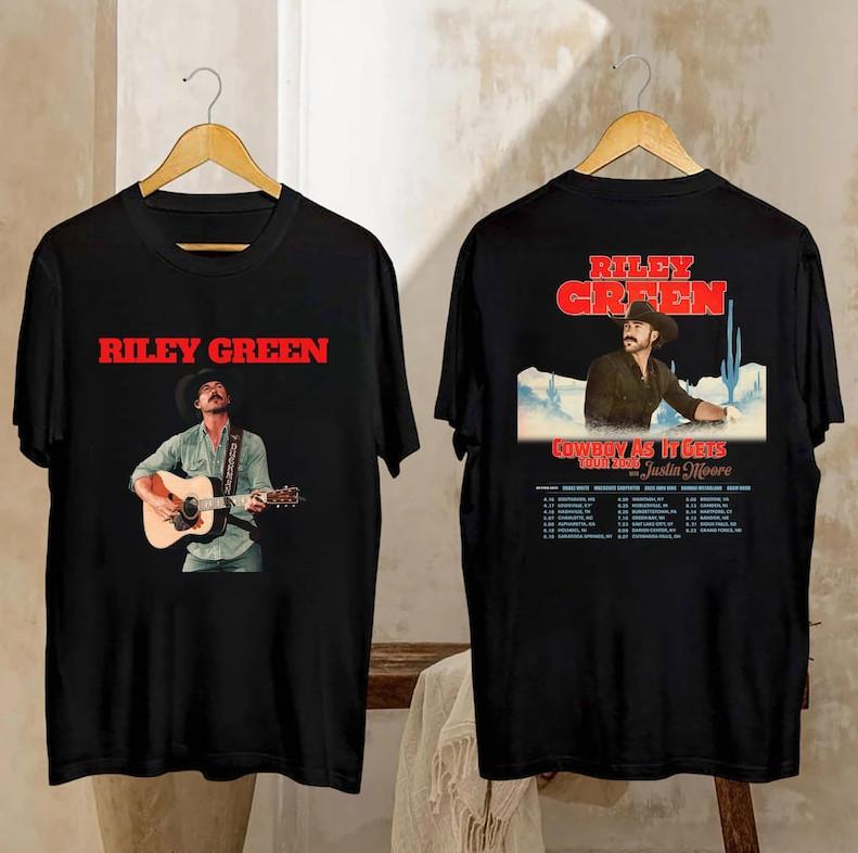 Riley Green Tour 2026 TShirt | Cowboy As It Gets Country Music Merch Unisex T-Shirt