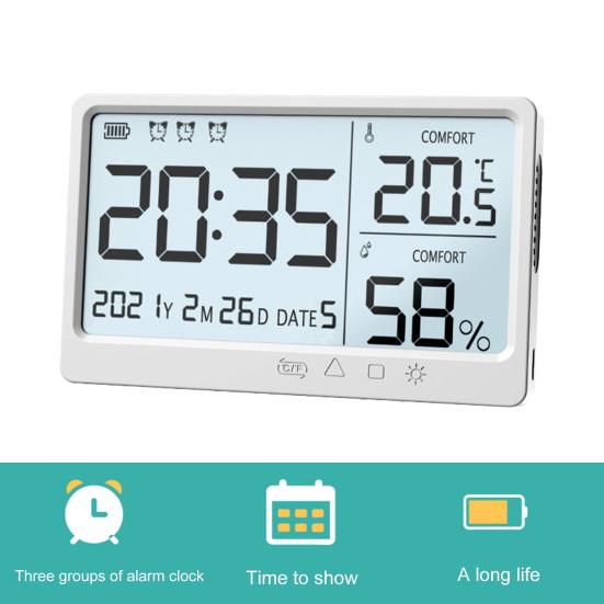 Цифровой гигрометр, настенный, высокоточный, с сенсорной кнопкой, обнаружение влажной и сухой АБС-пластика, антикоррозийный тестер влажности для дома