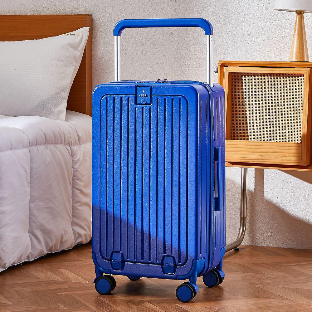 Бесплатная доставка: 20-дюймовые и 24-дюймовые многофункциональные чемоданы на колесах с передним открыванием и широкими ручками