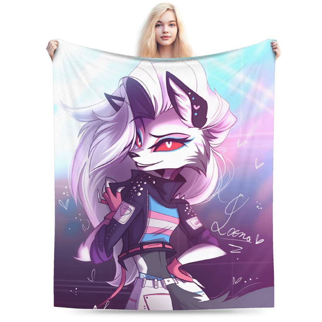 Blitzo Plush Blanket Kids Helluva Boss Flannel Throw Blanket For Living Room Warm Soft Custom DIY Quality Bedspread Gift