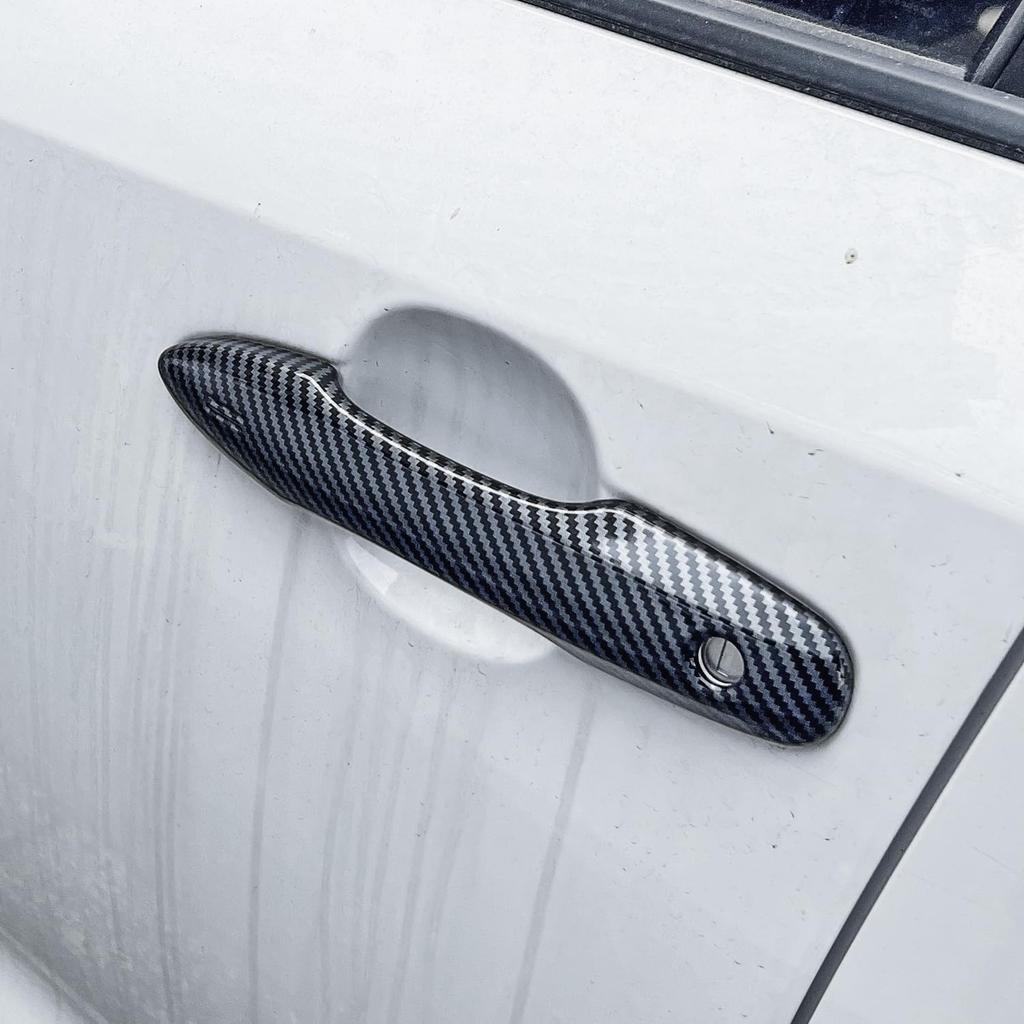 YINGTUU Car Snap-On Door Handle Cover For Toyota Camry 2018 2024 2025 Exterior Accessories Protection Stickers Sport Decals(Carbon Fiber Grain)