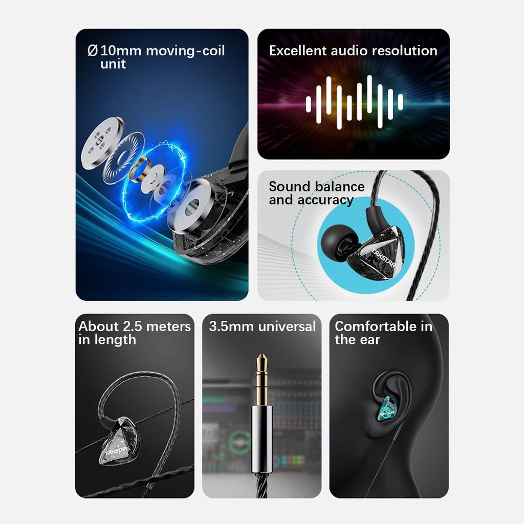 Наушники-вкладыши для мониторинга, динамические стереонаушники для мобильных телефонов, звуковых карт, планшетов