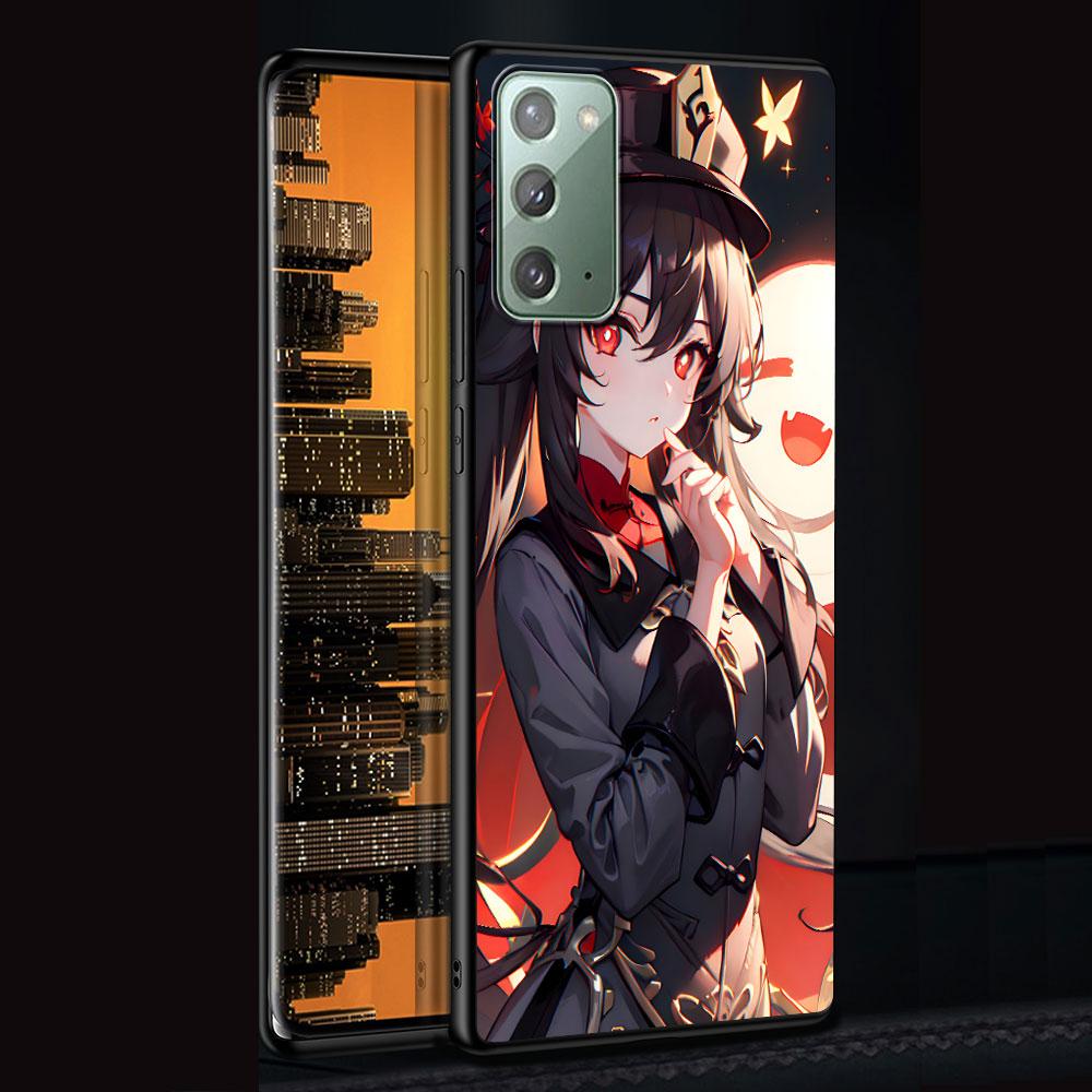 Чехол Hu Tao Genshin Impact для Samsung Galaxy Note 20 Ultra 10 Plus 9 8 ТПУ Чехол для телефона Note 10 Lite Черный Мягкий Корпус Funda Capa
