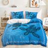 Three-Piece 3D Quilt Cover, Sea Turtle Marine Life Kit, Bedding
