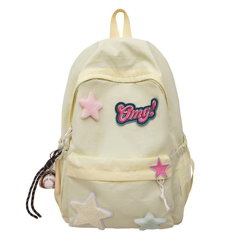 Star Pattern Backpack Large Capacity Shoulders Bag Student Commute Gift Tourism
