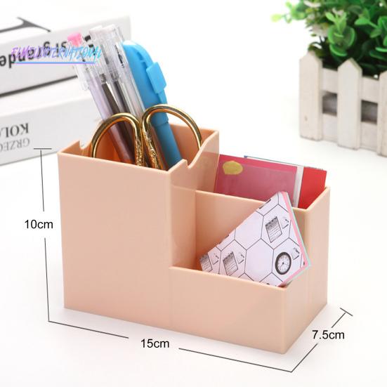 Многофункциональный настольный держатель для ручек, канцелярские принадлежности, инструменты для макияжа, органайзер, сплошной цвет, пластиковая коробка, настольный держатель для мобильного телефона, офисные, школьные принадлежности