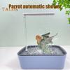 Automatic Birds Bath with Pump Electric Parrot Bathtub with Circulating Water Birds Shower Container Cage Accessory for Parakeet Cockatiel African