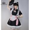 Костюм горничной в китайском стиле Лолита COS, новый китайский Cheongsam, униформа горничной, комплект, платье, женское модное платье в стиле Лолиты