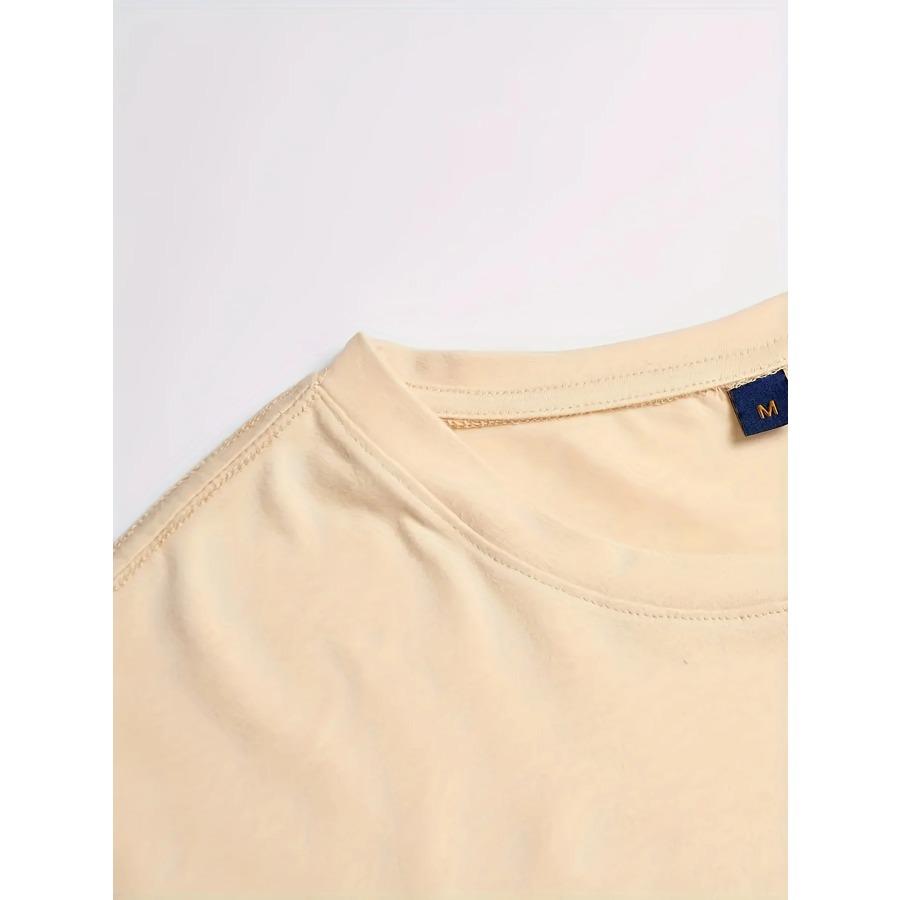 Мужская летняя повседневная футболка свободного размера из 100% хлопка с черным принтом, круглым вырезом и коротким рукавом