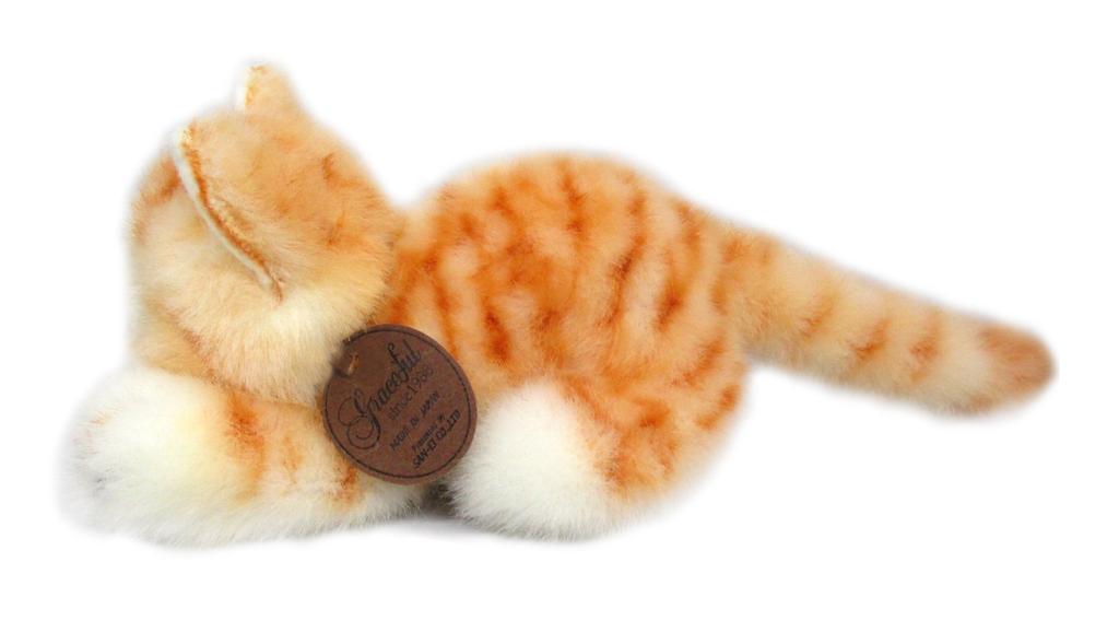 Sanei Boeki Graceful Reproduction Котенок Мия Золотой Ползающая Плюшевая Игрушка, 9 см в высоту, Сделано в Японии