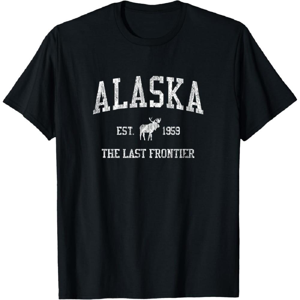 Alaska T-Shirt Vintage Sports Design Alaskan Moose Tee T-Shirt