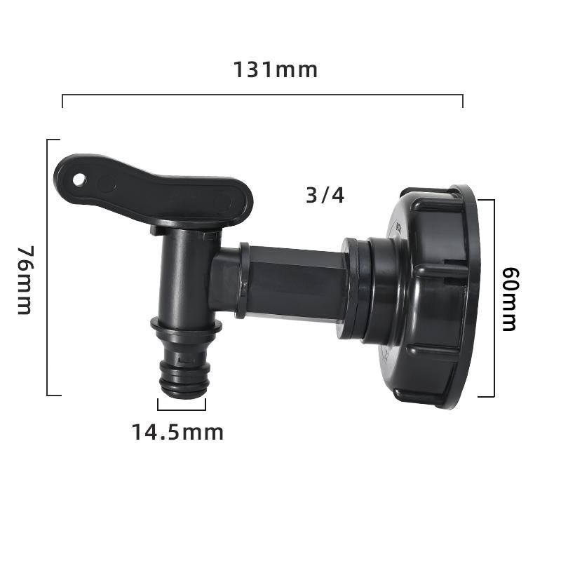 Адаптер-кран для IBC-контейнера, 1/2", 3/4", резьба S60, соединитель, аксессуары для клапана бочки на тонну, фитинг для IBC-контейнера, адаптер клапана 1 дюйм