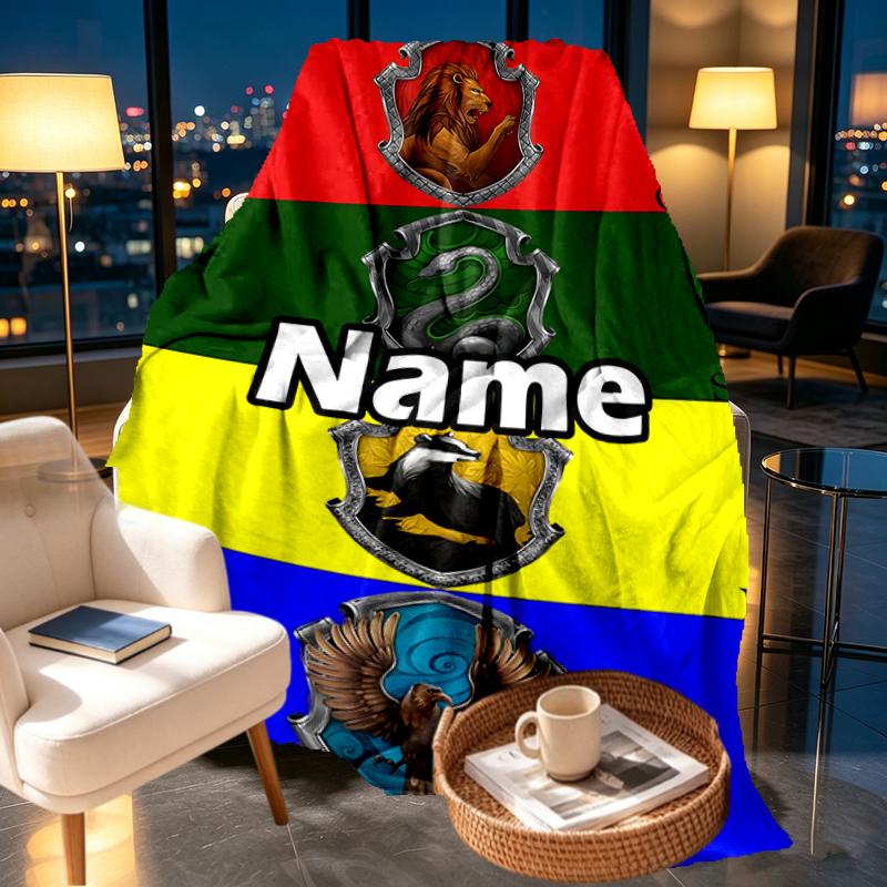 Custom Name Personalized Harry Potter Print Blankets, Home Decor, Bedroom, Sofa, Camping, Couch, Gifts for Birthday Christmas
