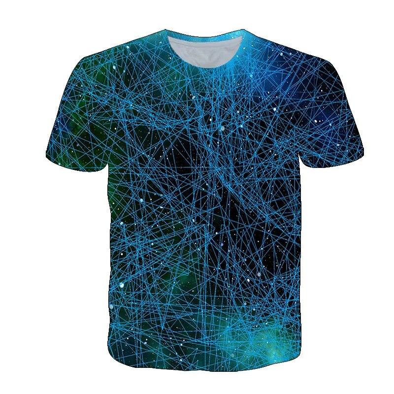 Летняя красивая мужская футболка со звездным небом, новые интересные футболки с рисунком космической туманности, модная дышащая футболка с 3D принтом, топ