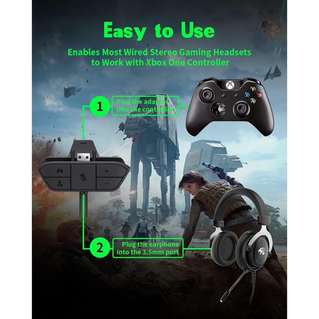 Адаптер стереогарнитуры для контроллера Xbox One и Xbox Series X|S, адаптер для наушников, регулировка громкости, микрофона, баланса звука (Голосовой чат и игровой звук)
