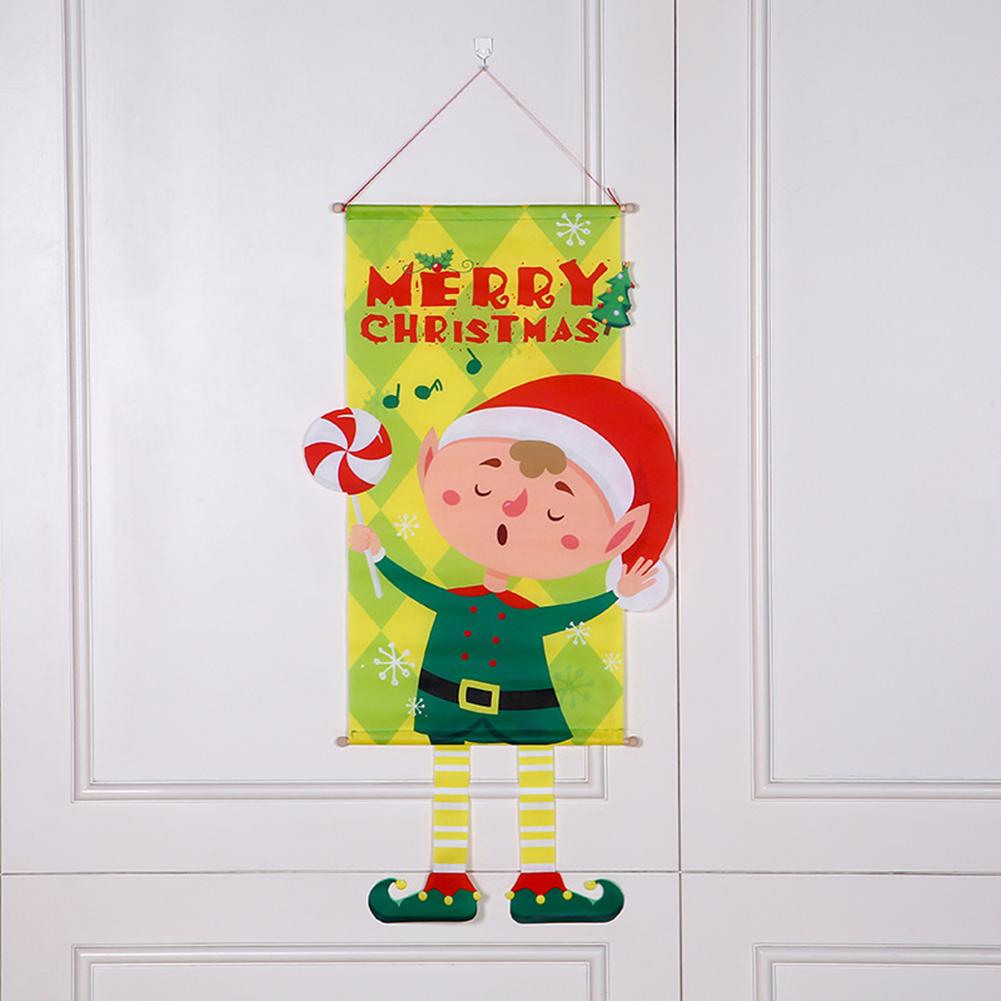 Merry Christmas Hanging Flag Ornaments Cute Shapes Xmas Gifts For Home Walls Windows Door Decoration