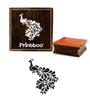 Printtoo Christmas Secret Santa Gift Квадратный рисунок павлина Деревянные резиновые штампы-2 x 2