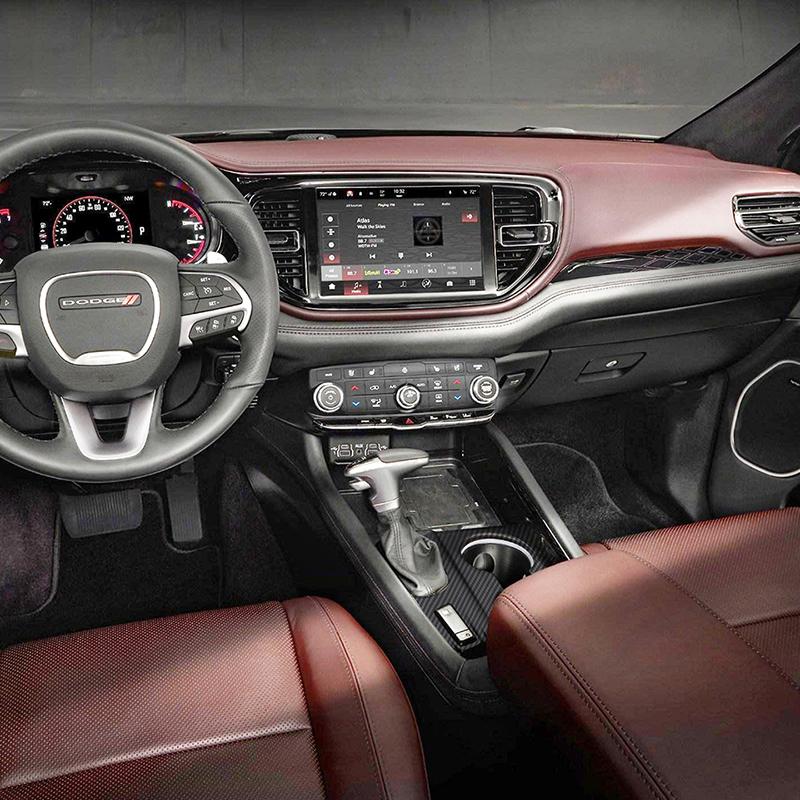 Наклейки на декоративную крышку панели переключения передач автомобиля, подходят для Dodge Durango 2014-2022, аксессуары для интерьера, ABS, углеродное волокно