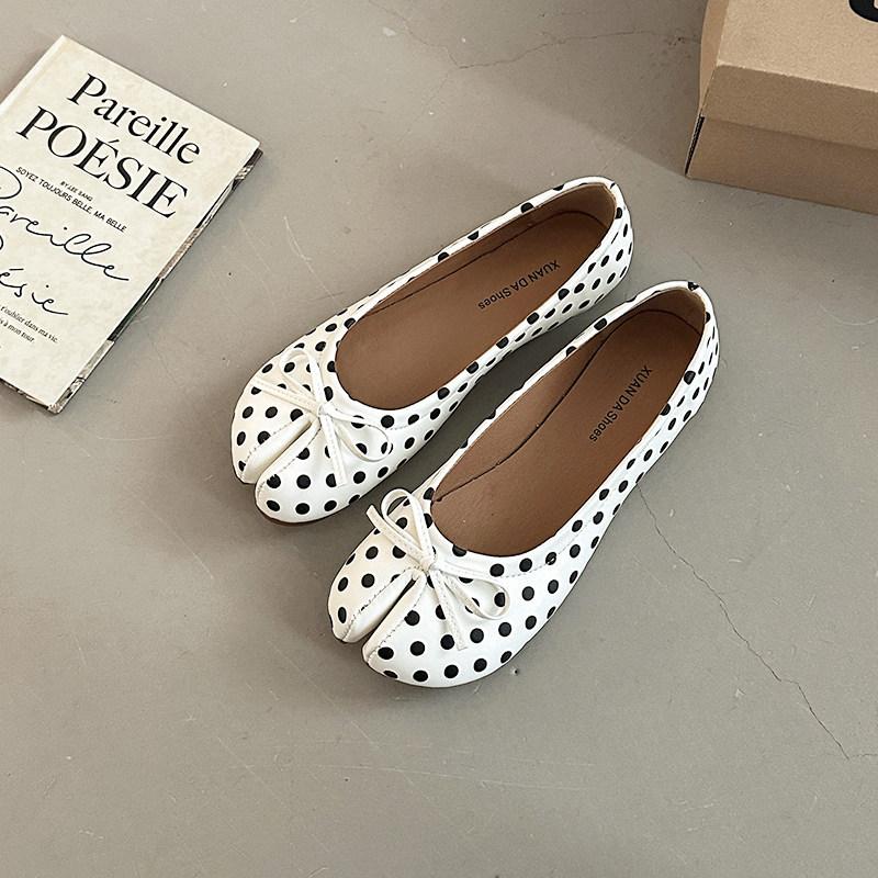 Flat Tabi Ninja Summer Bowknot Shoes Pig Toe Slippers Person Horse Hoof Shoes Women Women's Lazy Split Toe Mocassines Loafers