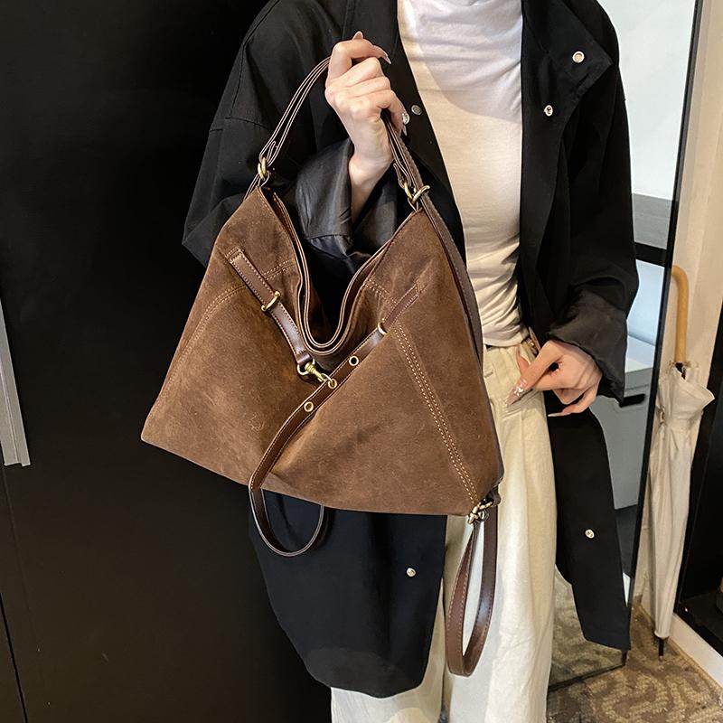 High Quality 4 In 1 Backpack Large Capacity PU Nubuck Leather Messenger Bag Versatile Shopping Bag for Women