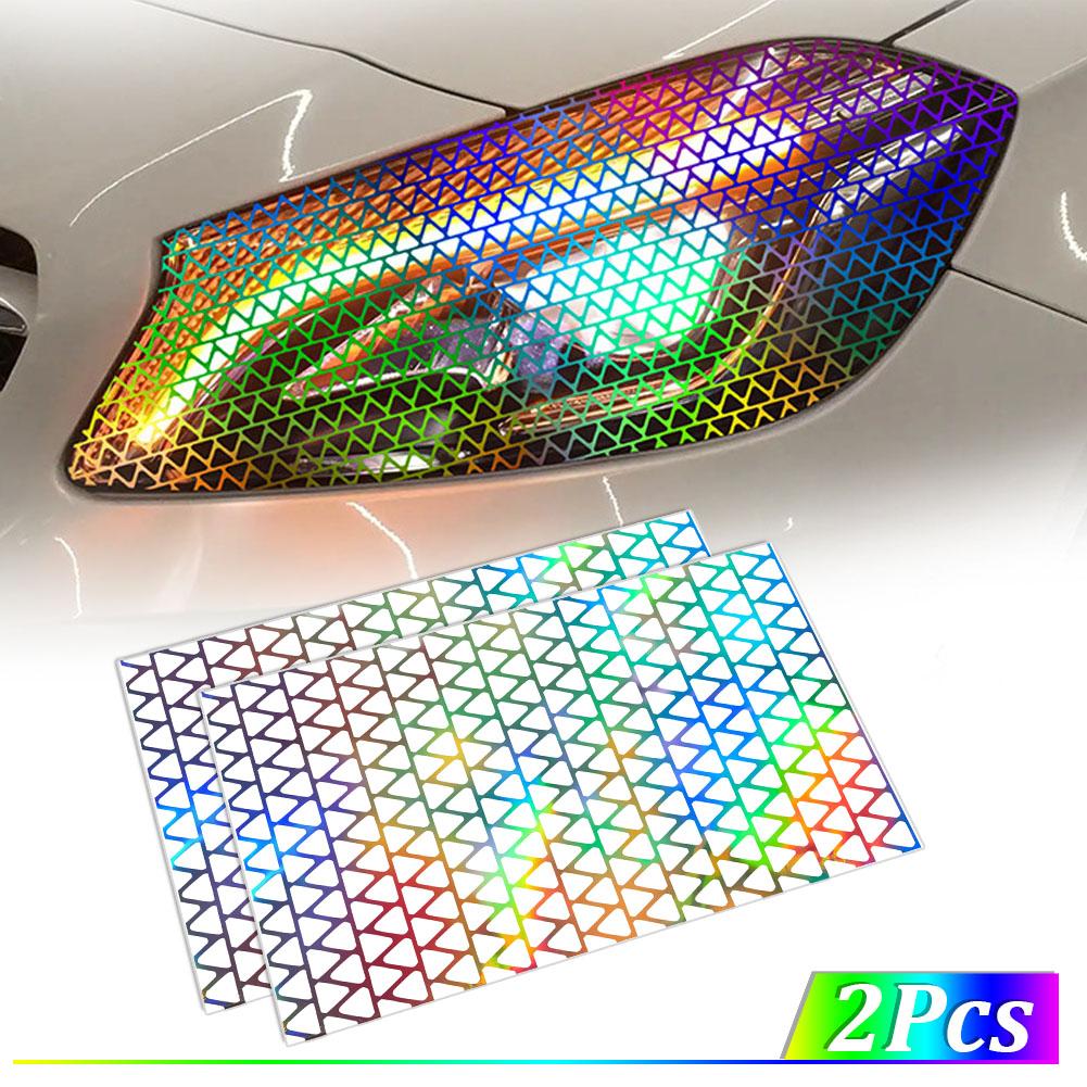 2 шт. автомобильные фары, задние фонари, сотовые наклейки, виниловые наклейки, отделка, пленка для заднего фонаря, крышка лампы заднего фонаря, аксессуары 48x30 см
