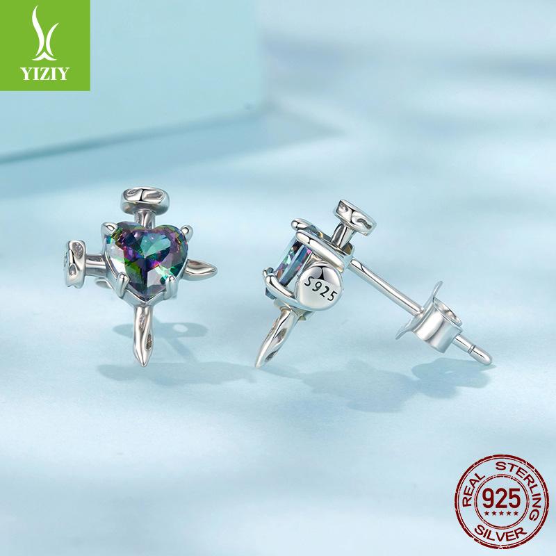 Персонализированные ретро серьги-крестики для влюбленных, мужские и женские, нишевый тренд, серьги из стерлингового серебра S925