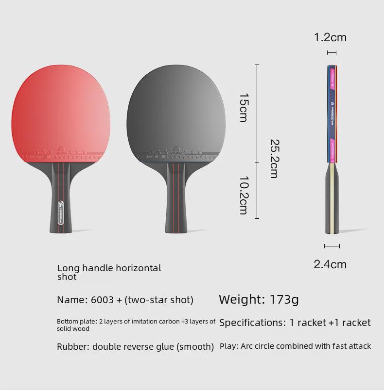 Professional Table Tennis Racket - One, Two, Three Star, Vertical/Horizontal for Training & Entertainment