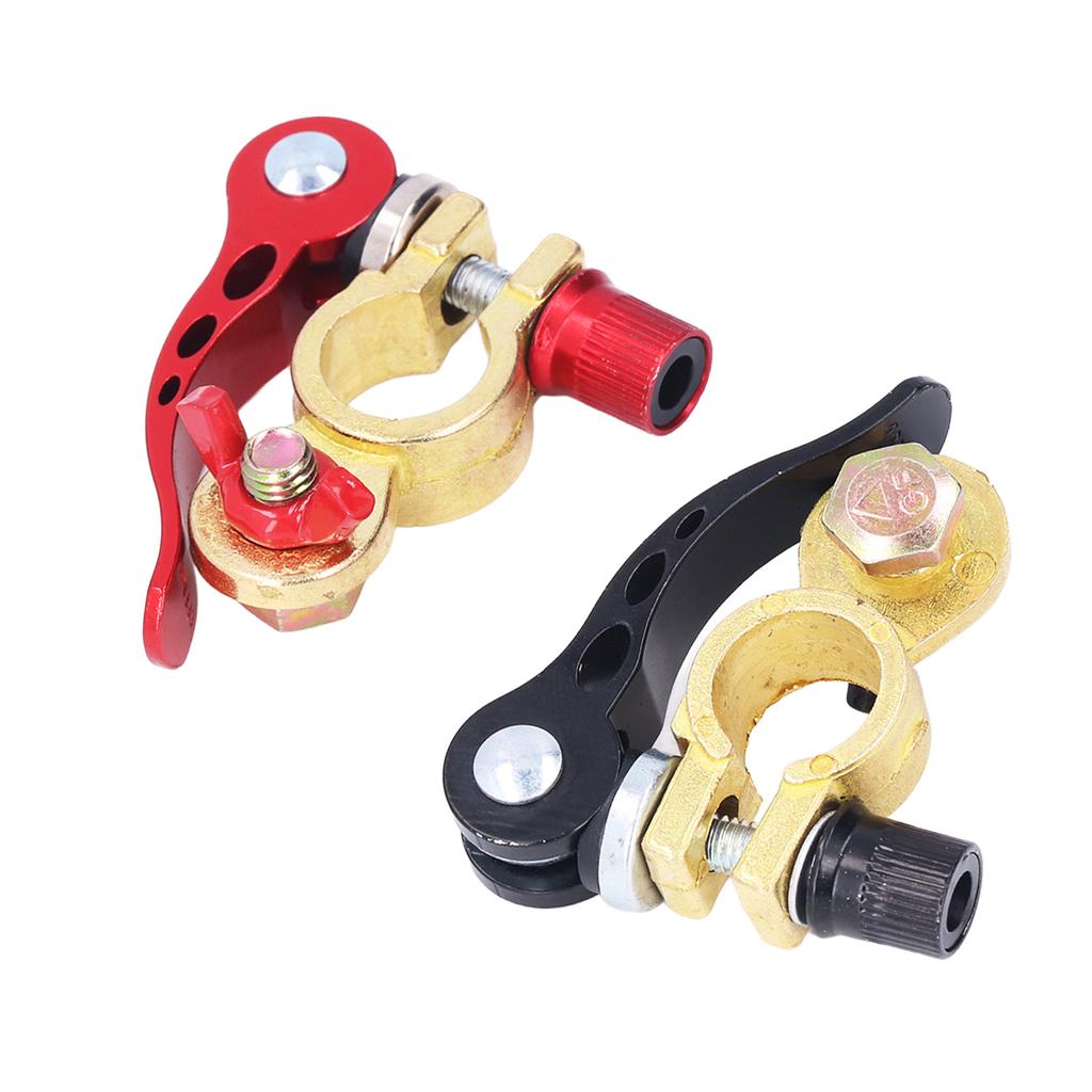 2pcs Copper Battery Terminal Clamp Connectors Quick Release Disconnect for Car