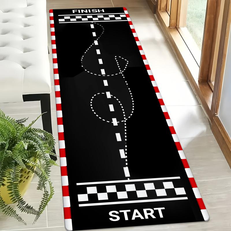 VIKAMA Racing Track Carpet Corridor Bedroom Kitchen Floor Mat Anti-Slip Long Strip Area Carpet Party Home Decoration