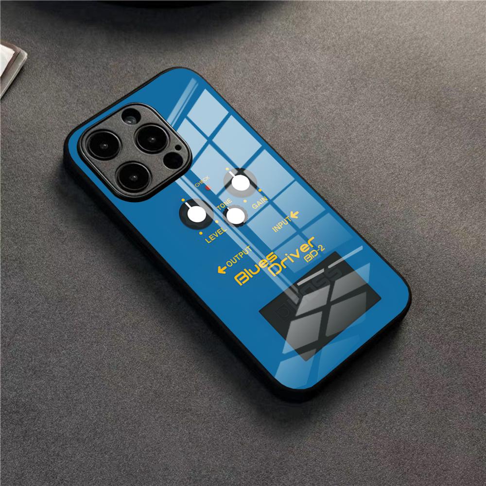Fashion Effect Box Guitar Phone Case For 17 Pro Max IPhone 16 Pro 14 12 11 13 Mini X XR XS 15 Plus SE Glass Cover