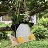 Милый животный смоляной качающийся цветочный горшок садовое украшение атмосфера планировка садовые ремонтные аксессуары