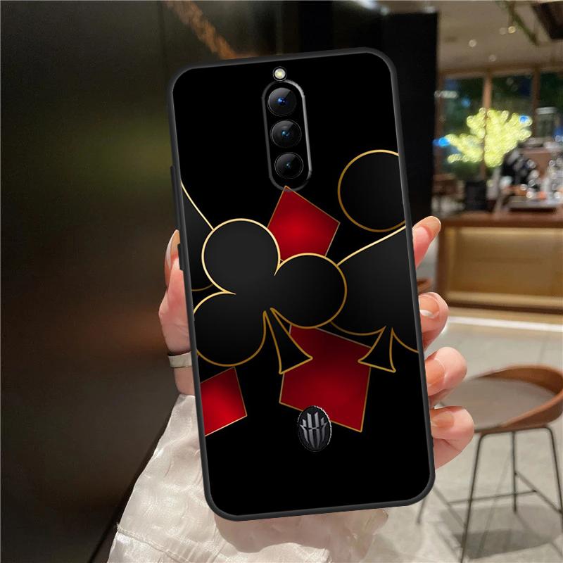 Poker Playing Card Phone Case For ZTE Nubia Red Magic 9 Pro Plus 6 7 8 Pro 6S 7S 8S Pro Plus 5G 5S 6R Cover