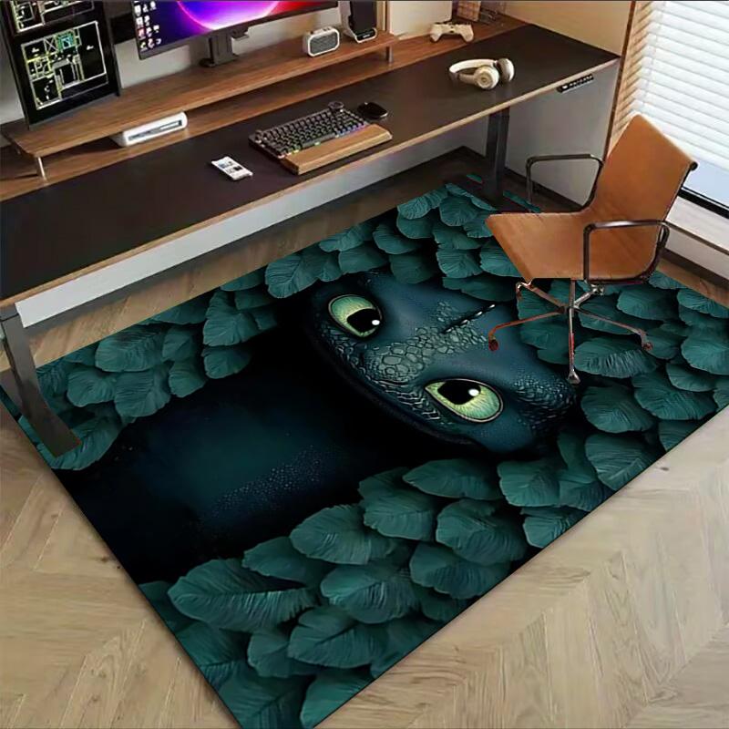 Dragon Leaves Carpet For Playroom Bedroom Living Room Sofa Home Decorkids Game Area Rug Nonslip Floor Mat