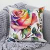 Чехол на подушку Современный диван Квадратная наволочка Домашний декор Роза Цветочный узор
