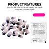 24Pcs Short Artificial Nails Solid Color Gradient White Enhancing Simple Fake Nails for Women Daily Wear Party Use