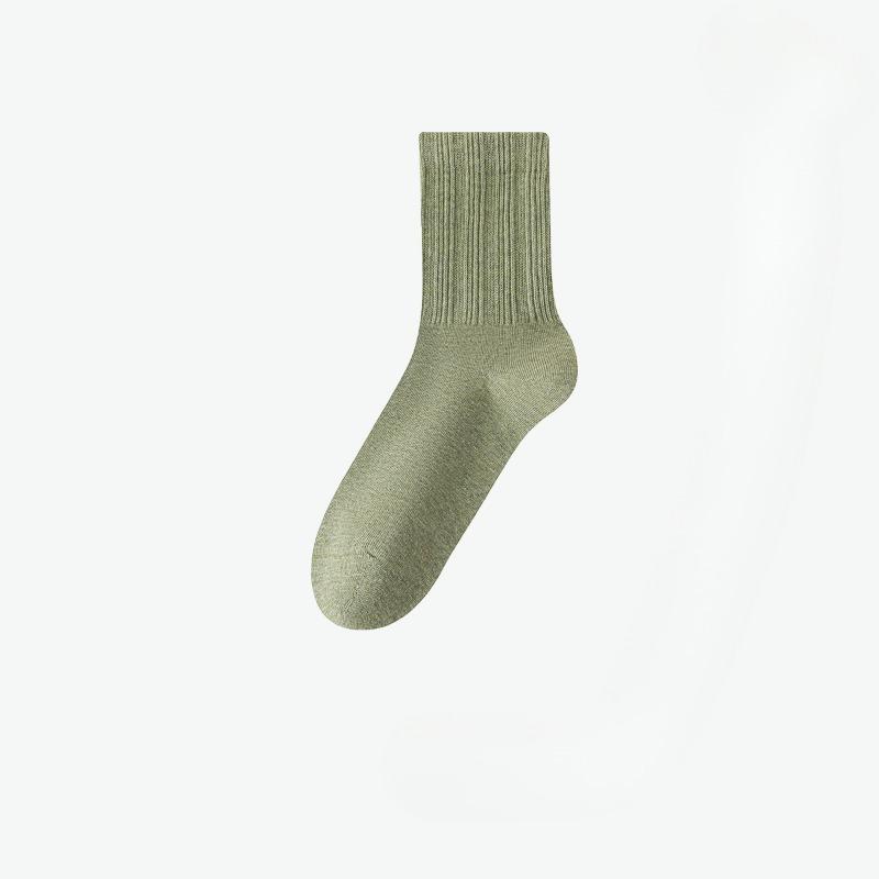 Female Spring and Autumn Pure Color All Kinds of Casual Cotton Sweat Absorption Breathable Sports Tube Socks
