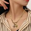 Yousheng Initial Letter Necklace for Women Gold Plated Love Heart Faux Pearl Pendant Necklace Snake Chain Jewelry for Wife Girlfriend