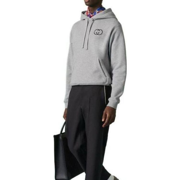 Gucci Cotton Jersey Hooded Sweatshirt 'Grey' Men's 756649-XJFWA-1037