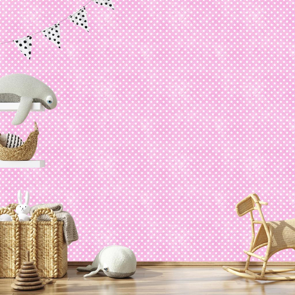 Powder Pink Stars Wallpaper for Living Room and Bedroom 50x1000