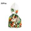 50 шт. Пластиковые пакеты для конфет с кроличьими ушками, мультяшные многостильные пакеты с длинными ушками кролика, милые пакеты для упаковки печенья с животным узором, печенье