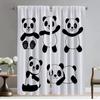 Blackout Kitchen Curtains for Bedroom Cute Panda Pattern Window Curtain for Room 2 Panel Shades Partition Home Interior Curtains