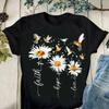 Faith Hope Love Daisy Print T Shirt Women Short Sleeve O Neck T Shirt Summer Women T Shirt Tops Camisetas Mujer
