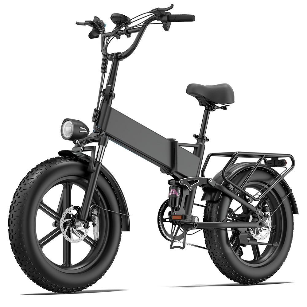 Urlife T5 Foldable Electric Bicycle 20" Fat Tire 750W Motor Fully Suspended Adult Electric Bike 48V 13Ah Dual Disc Brakes 7 Speed Max Load 120Kg