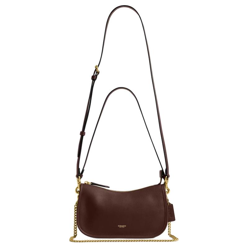 Coach Сумка через плечо Waverly 24 с тиснением под кожу, средняя, женская, кленово-коричневая