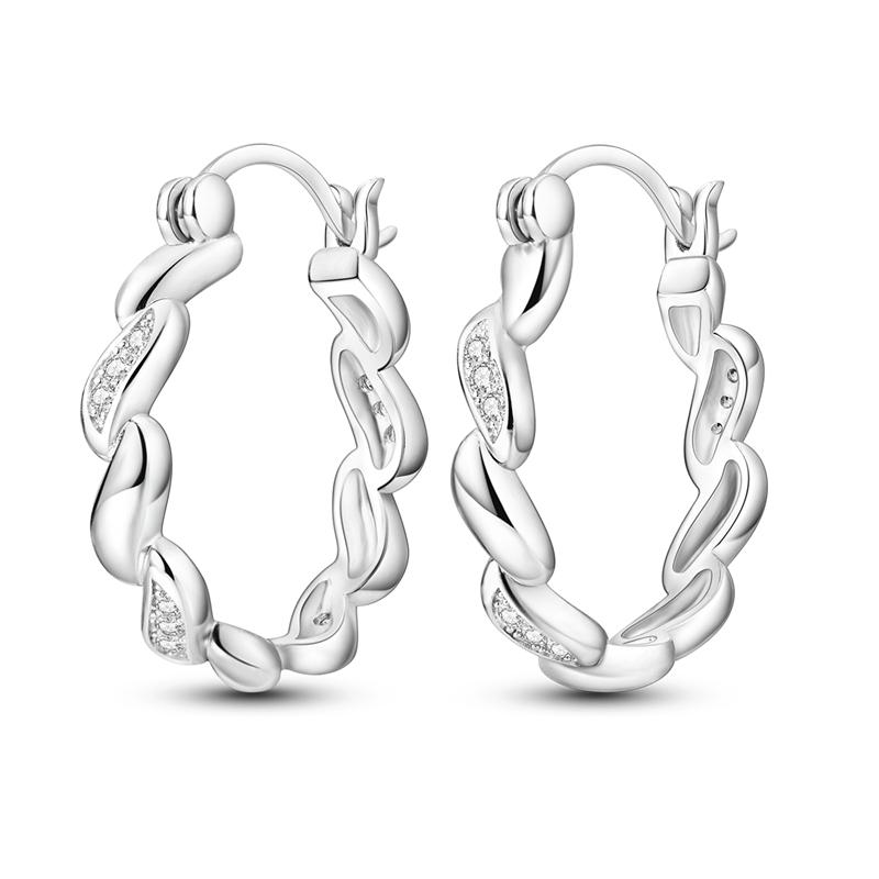 925 Sterling Silver Curve Weaving Large Circle Series Earring Jewelry Versatile Hoop Earrings for Women Jewelry Fine Gifts