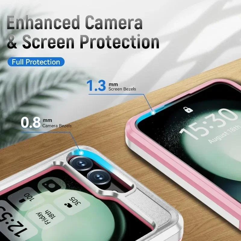 Гальванизированный пластиковый жесткий чехол для телефона Samsung Galaxy Z Flip 6 5 4 Flip 6 Flip 5 Flip 4 Защита от падений Противоударный чехол