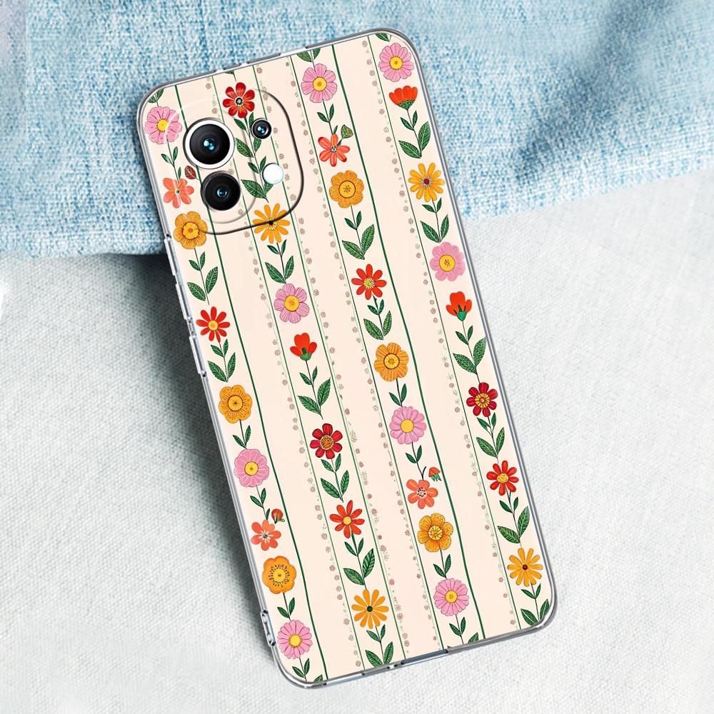 Чехол для Xiaomi Mi 15 14 13 12 11 Lite 15T 13T 12T Pro Poco X7 X6 X5 Pro 5G X3 NFC F7 F6 F5 Стильный с цветочным узором