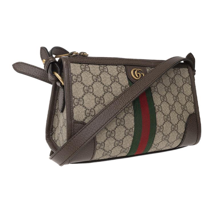 Gucci Ophidia Double G Logo Adjustable Shoulder Strap Zipper Closure Canvas And Leather Messenger Bag Men Messenger Bag Beige Brown 752581-96IWT-8745