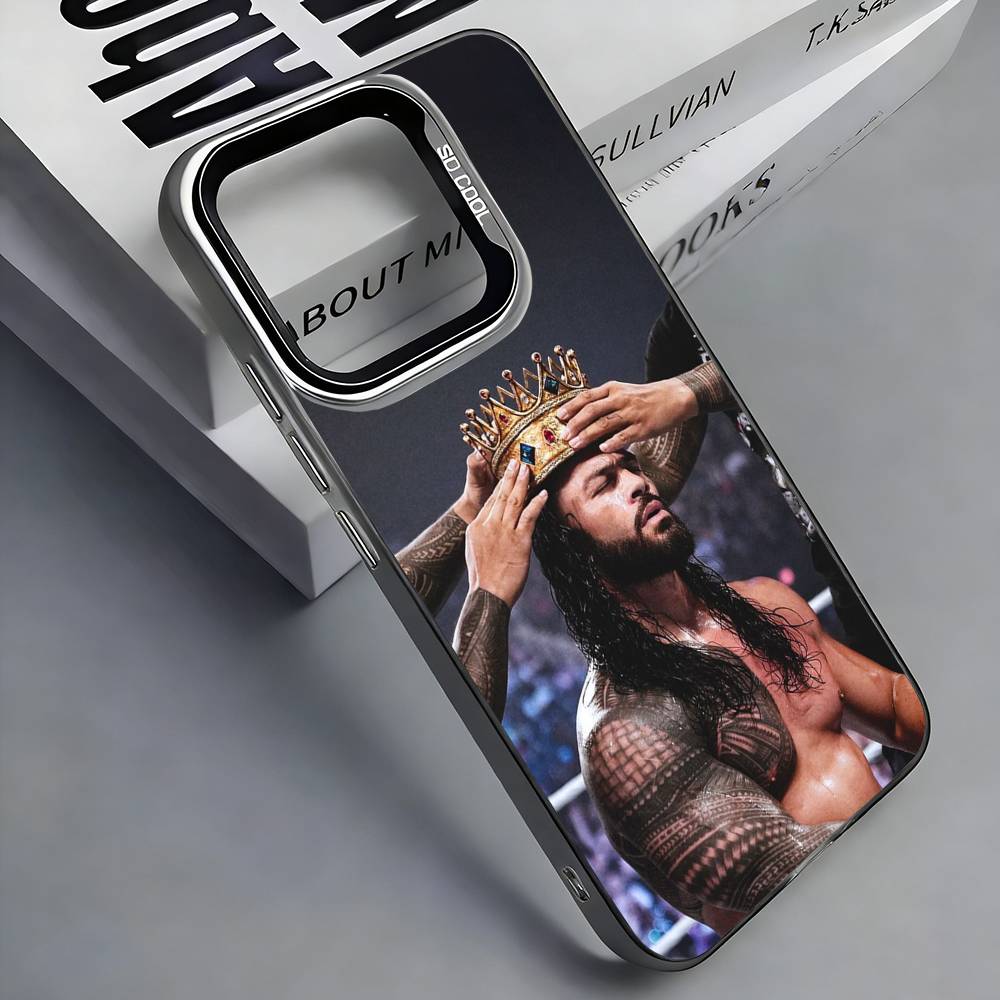 R-Roman R-Reigns Colorful Silver Back Phone Case For IPhone 17 16 15 14 13 12 11 Plus Pro Max Plus